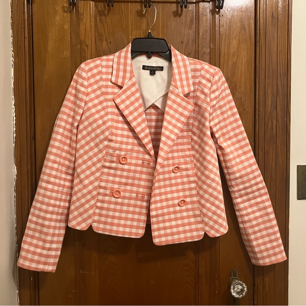 Brooks brothers pink and white blazer